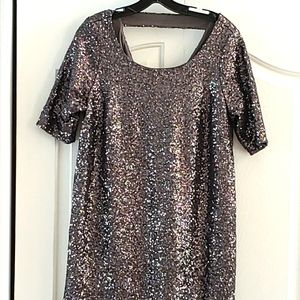 Sequin dress Charcoal Grey Torrid Size 0 NWT